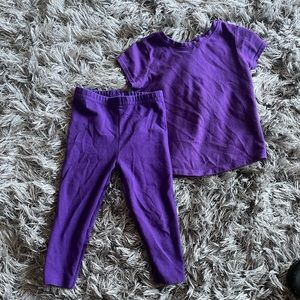 Girls Clothing Purple Shirt and Leggings Outfit Size 18 mo
